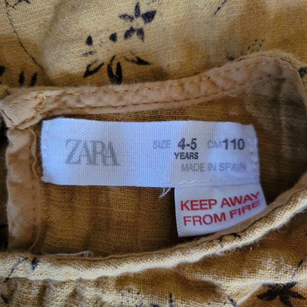 Zara Girl's Floral Print Fall Textured Long Sleeve Dress 4-5 YEARS - Picture 11 of 12